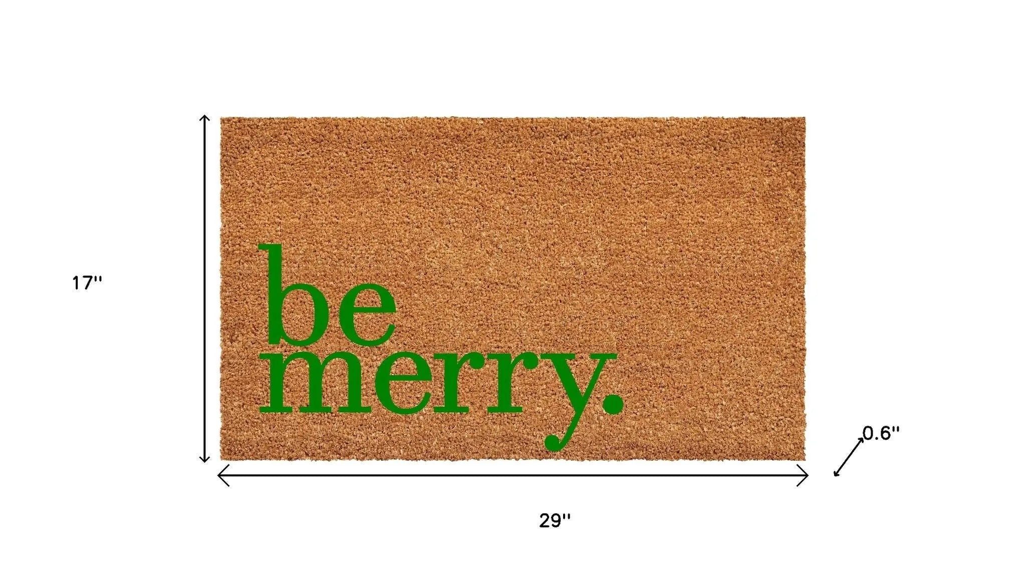 17" X 29" Natural And Brown Christmas Outdoor Coir Door Mat Homeroots Home Decor