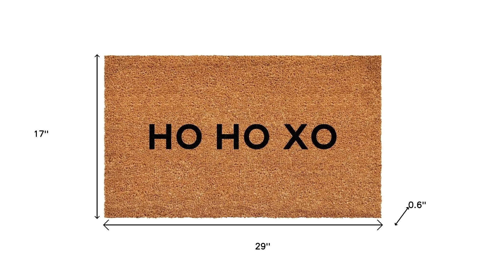17" X 29" Natural And Brown Christmas Outdoor Coir Door Mat Homeroots Home Decor