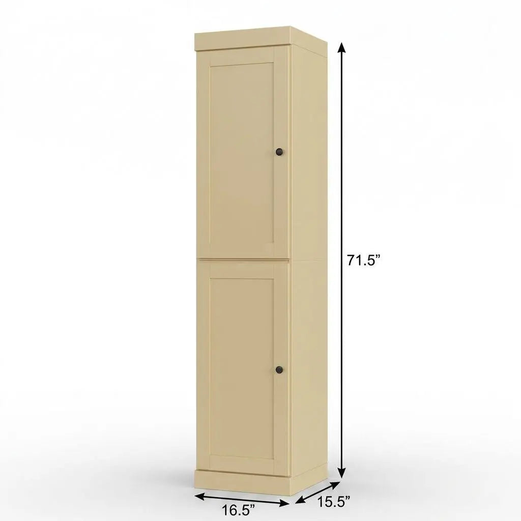 17" Yellow Solid Wood Free Standing Double Door Linen Cabinet Homeroots Organization