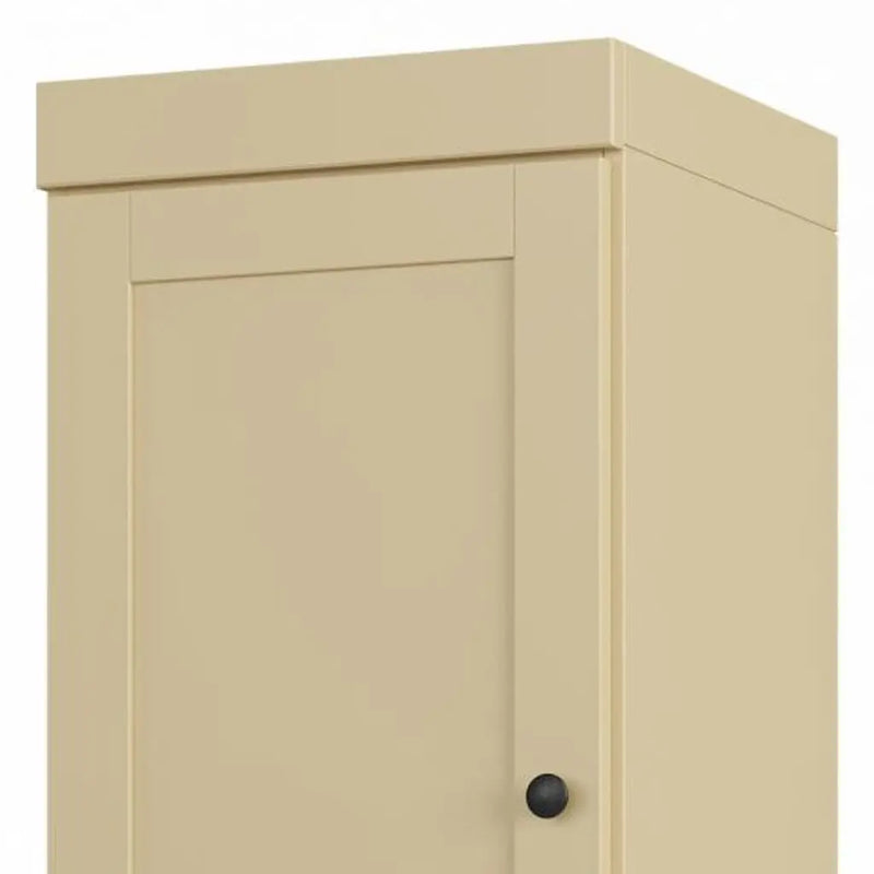 17" Yellow Solid Wood Free Standing Double Door Linen Cabinet Homeroots Organization