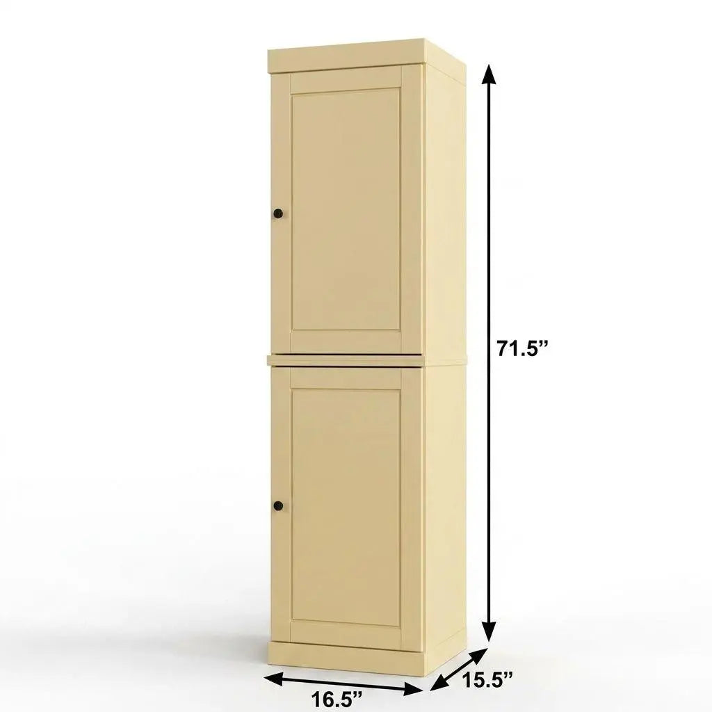 17" Yellow Solid Wood Free Standing Double Door Linen Cabinet Homeroots Organization