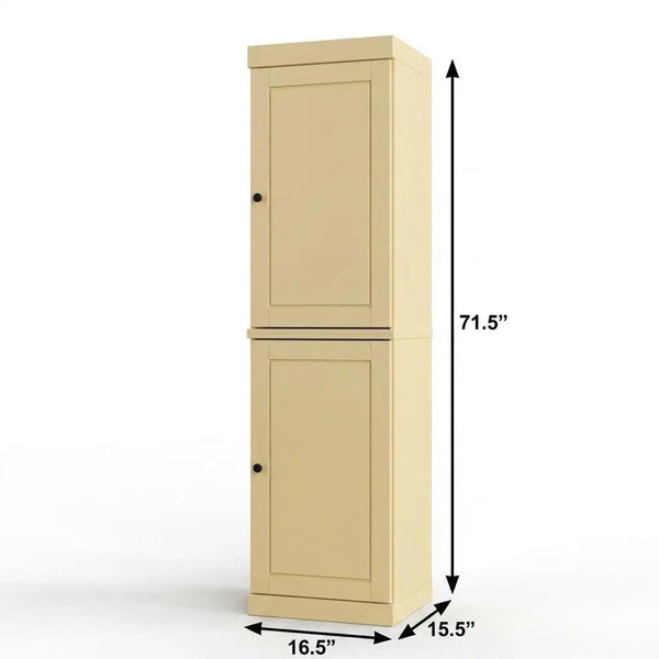 17" Yellow Solid Wood Free Standing Double Door Linen Cabinet Homeroots Organization