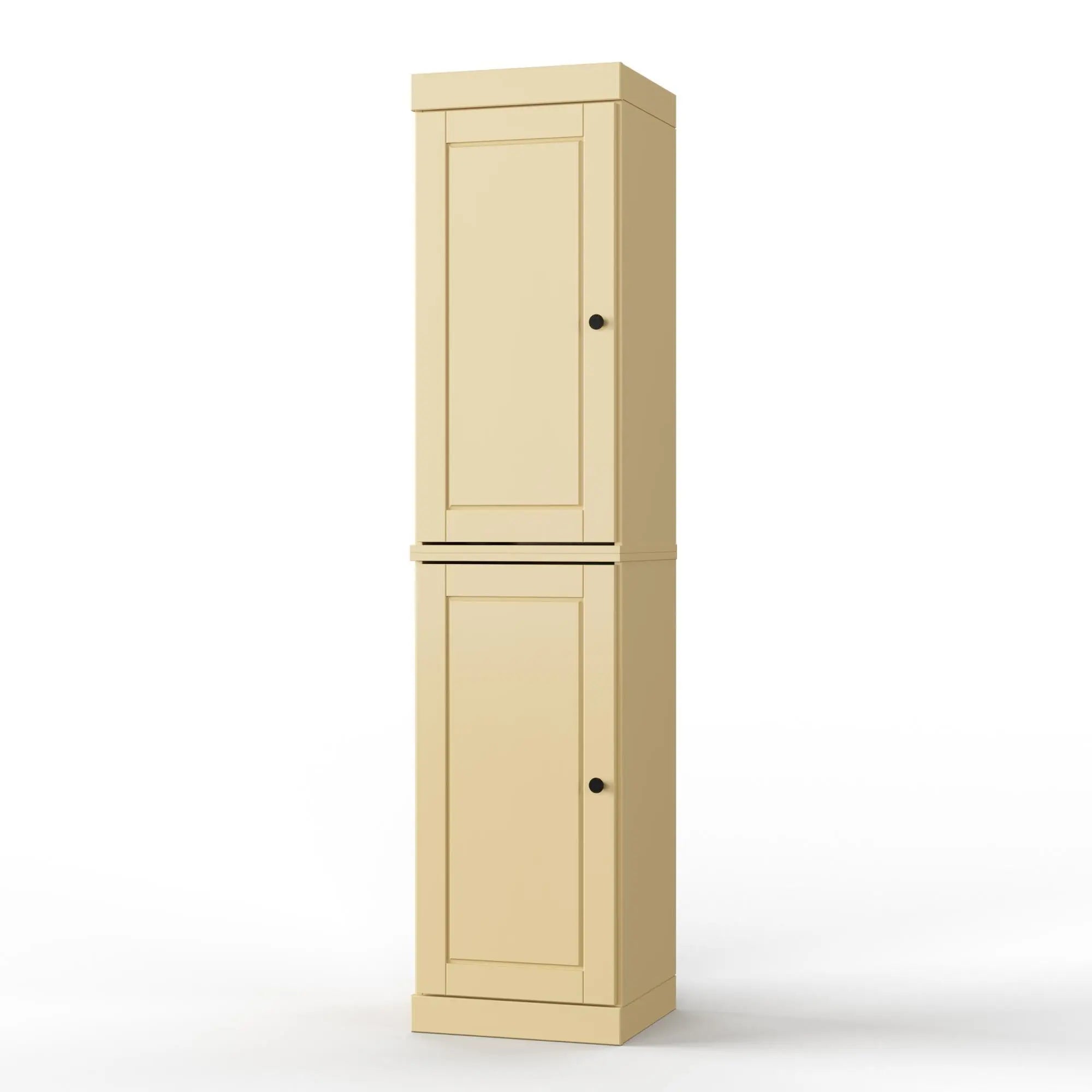 17" Yellow Solid Wood Free Standing Double Door Linen Cabinet Homeroots Organization