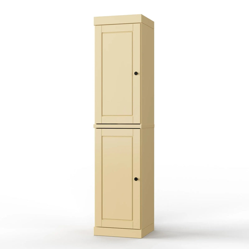 17" Yellow Solid Wood Free Standing Double Door Linen Cabinet Homeroots Organization