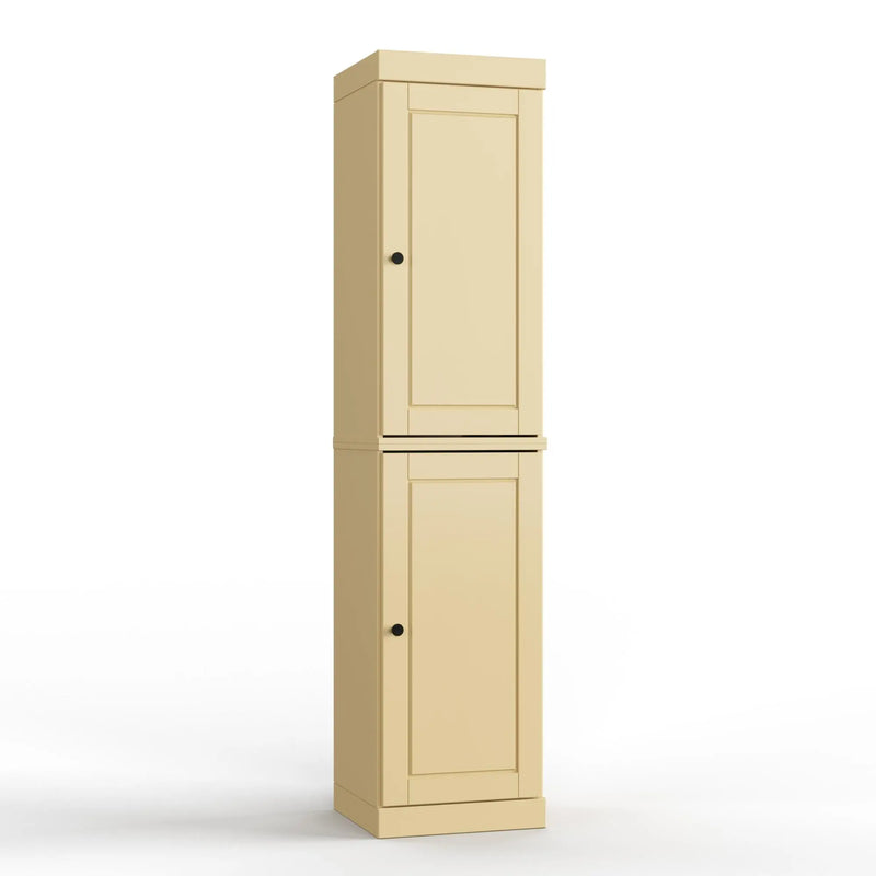 17" Yellow Solid Wood Free Standing Double Door Linen Cabinet Homeroots Organization