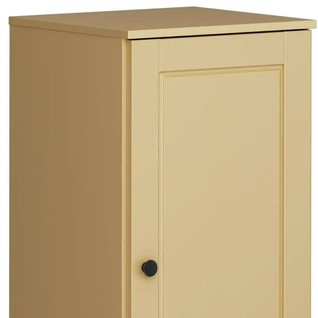 17" Yellow Solid Wood Free Standing Single Door Linen Cabinet Homeroots Organization