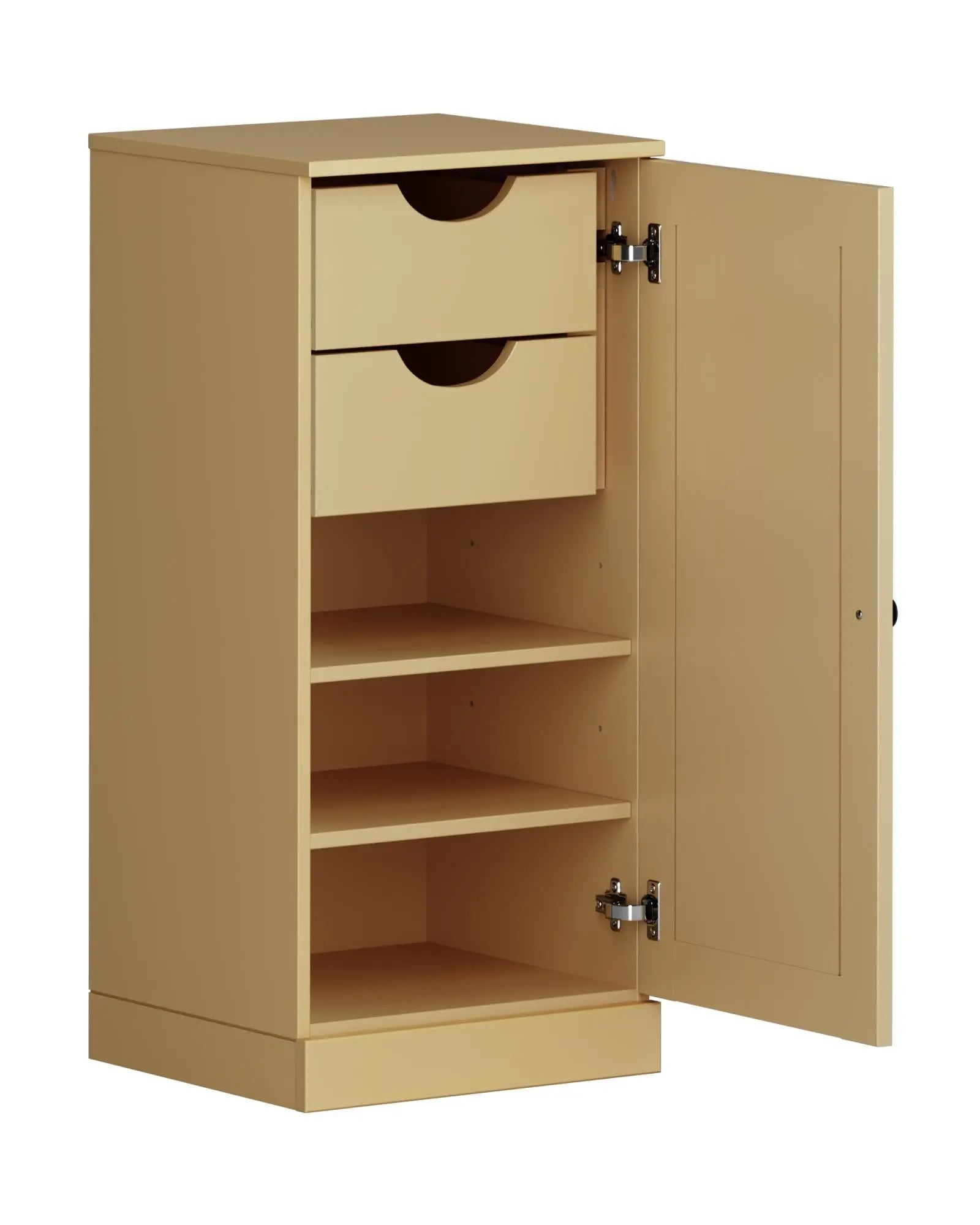 17" Yellow Solid Wood Free Standing Single Door Linen Cabinet Homeroots Organization