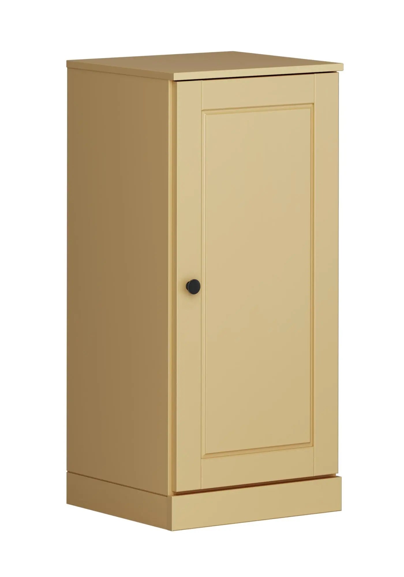 17" Yellow Solid Wood Free Standing Single Door Linen Cabinet Homeroots Organization