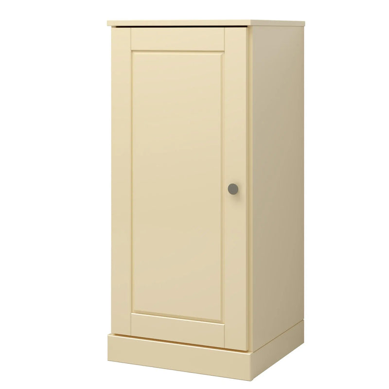 17" Yellow Solid Wood Free Standing Single Door Linen Cabinet Homeroots Organization