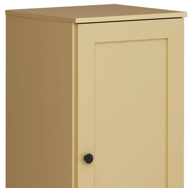 17" Yellow Solid Wood Free Standing Single Door Linen Cabinet Homeroots Organization