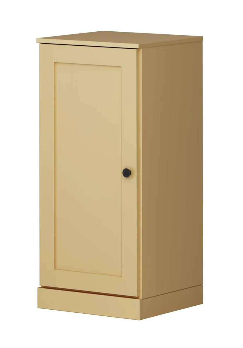17" Yellow Solid Wood Free Standing Single Door Linen Cabinet Homeroots Organization