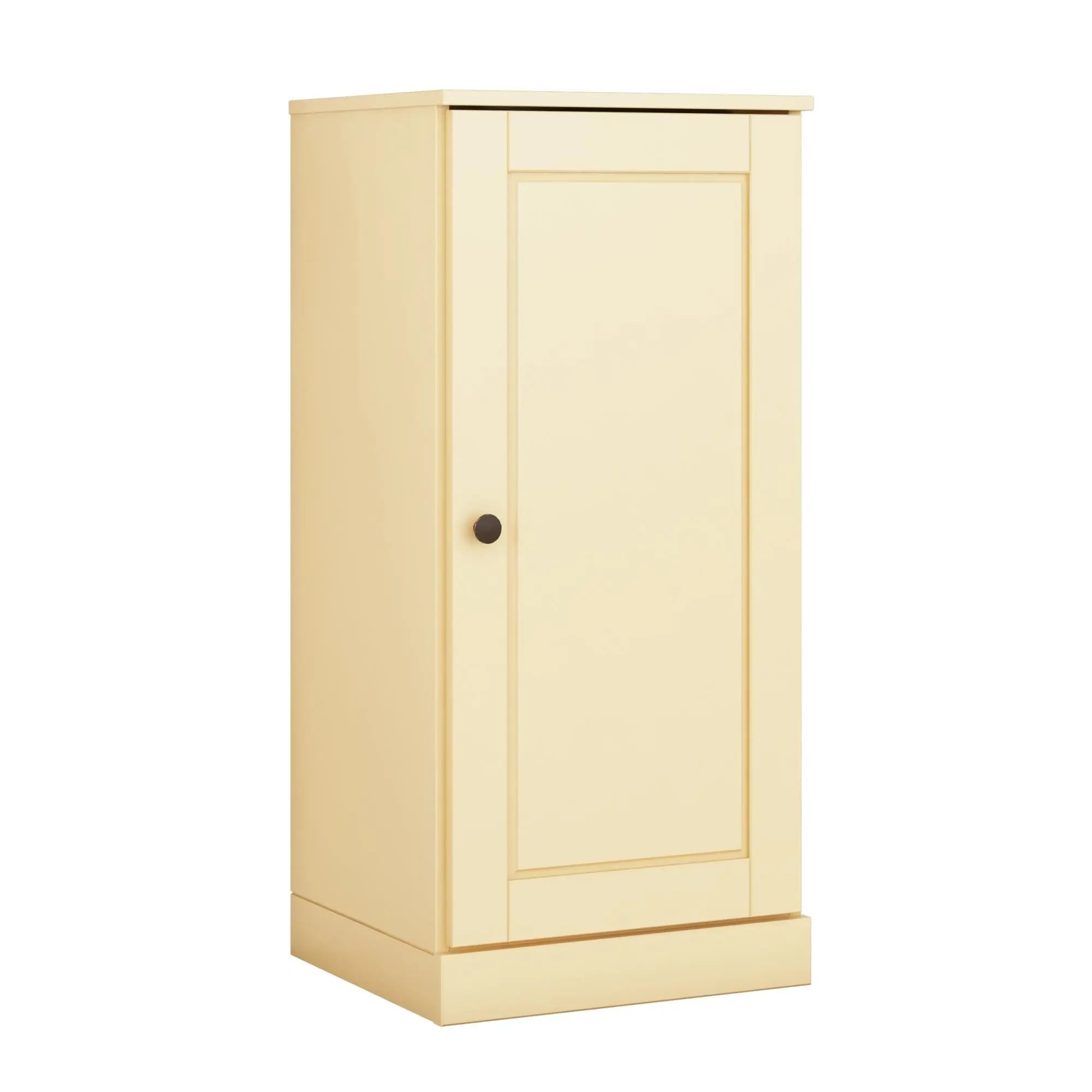 17" Yellow Solid Wood Free Standing Single Door Linen Cabinet Homeroots Organization
