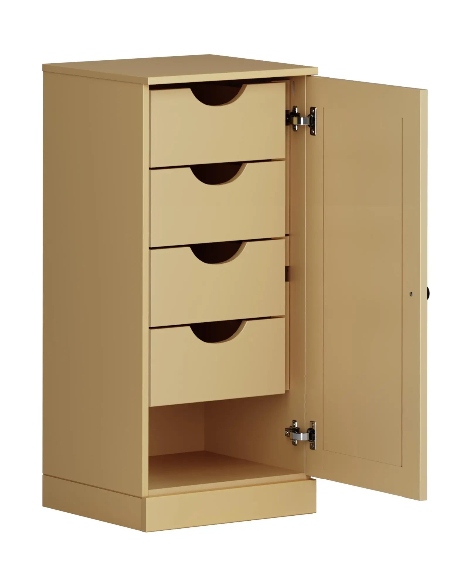 17" Yellow Solid Wood Free Standing Single Door Linen Cabinet Homeroots Organization