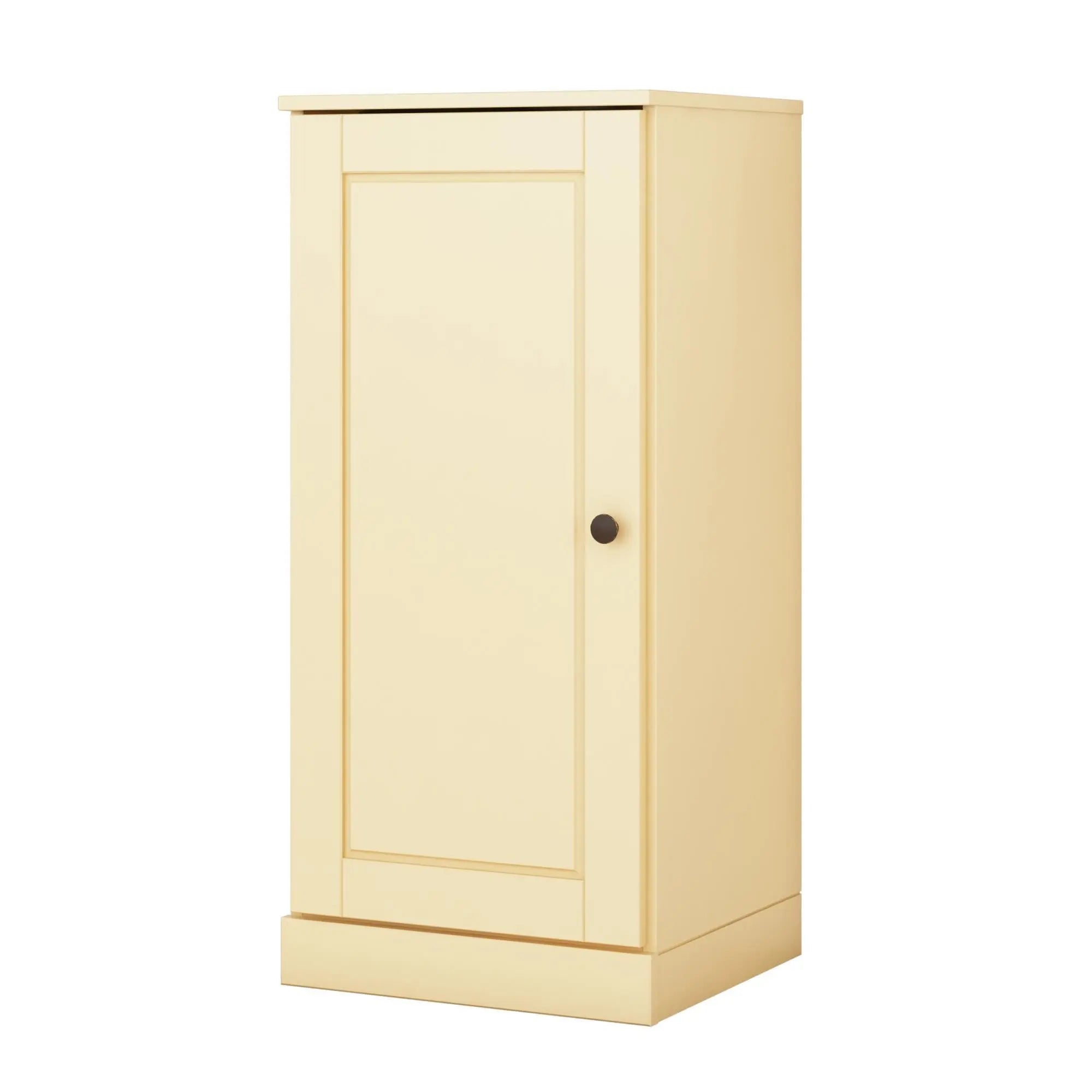 17" Yellow Solid Wood Free Standing Single Door Linen Cabinet Homeroots Organization