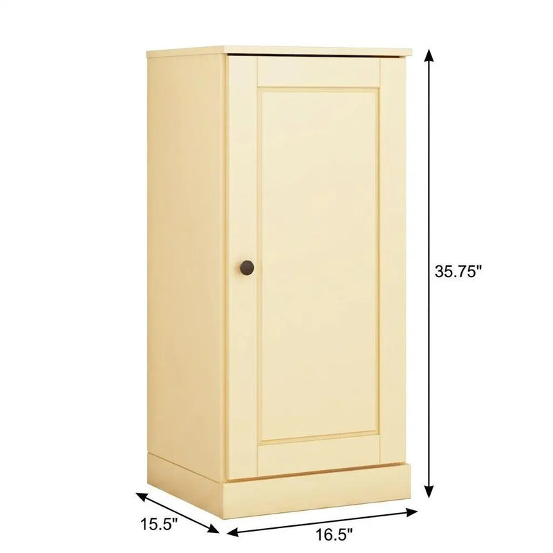 17" Yellow Solid Wood Free Standing Single Door Linen Cabinet Homeroots Organization