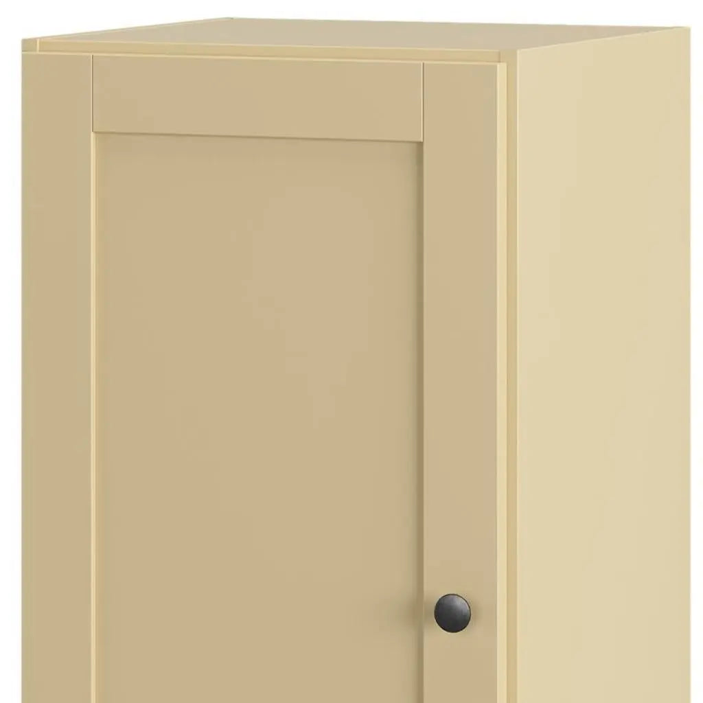 17" Yellow Solid Wood Free Standing Single Door Linen Cabinet Homeroots Organization