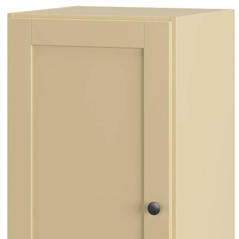 17" Yellow Solid Wood Free Standing Single Door Linen Cabinet Homeroots Organization