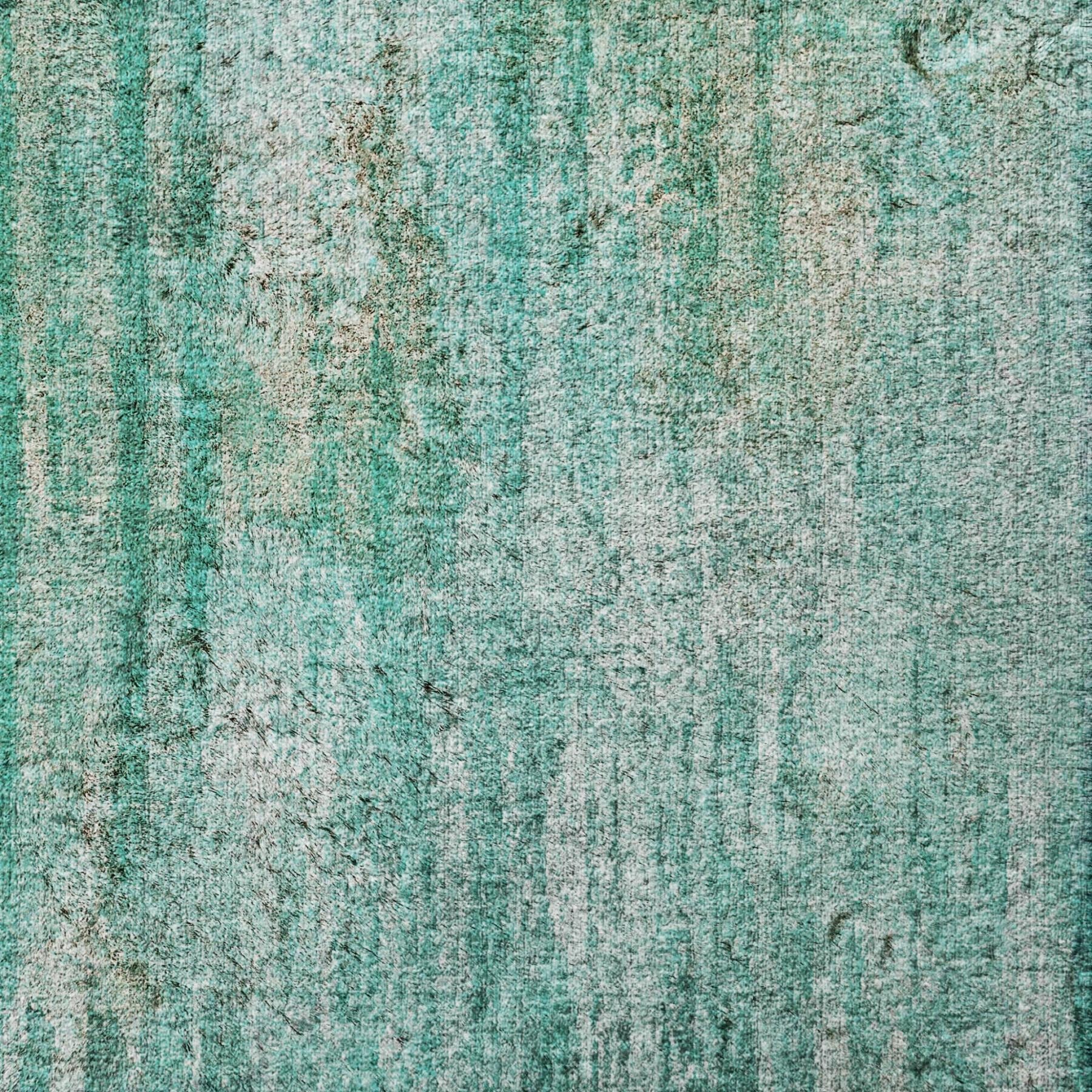 3' X 5' Teal And Aqua Striped Shag Washable Area Rug With UV Protection - Home & Garden