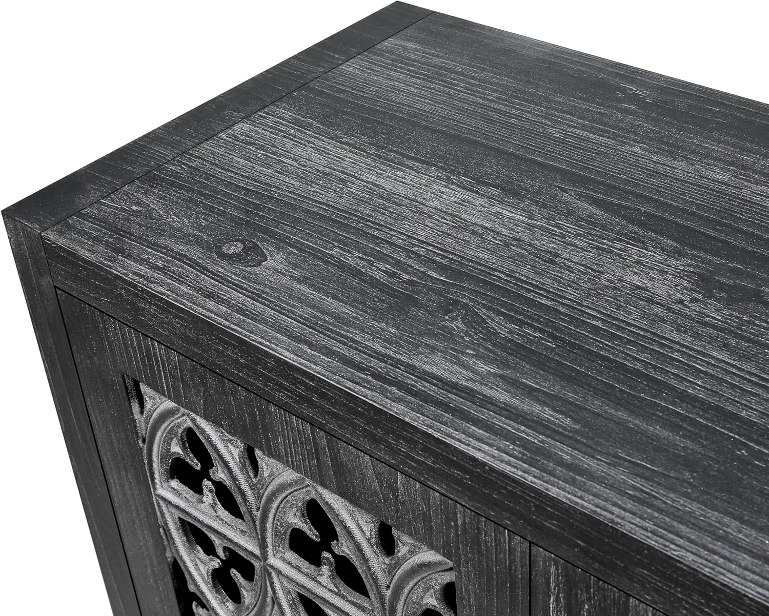 65" Charcoal Distressed Wood Sideboard with Four Doors - Kitchen & Dining