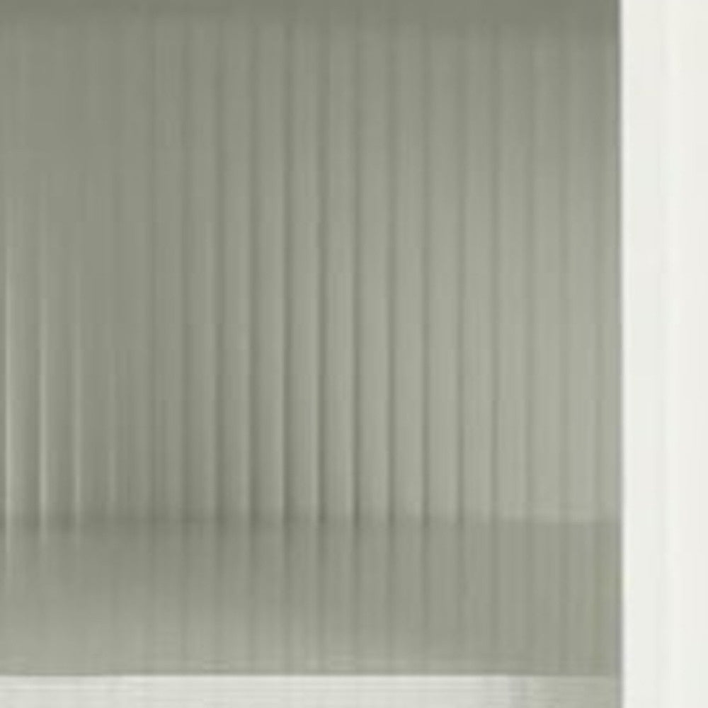 60" White Ribbed Texture Wood And Glass Sideboard with Four Doors - Kitchen & Dining