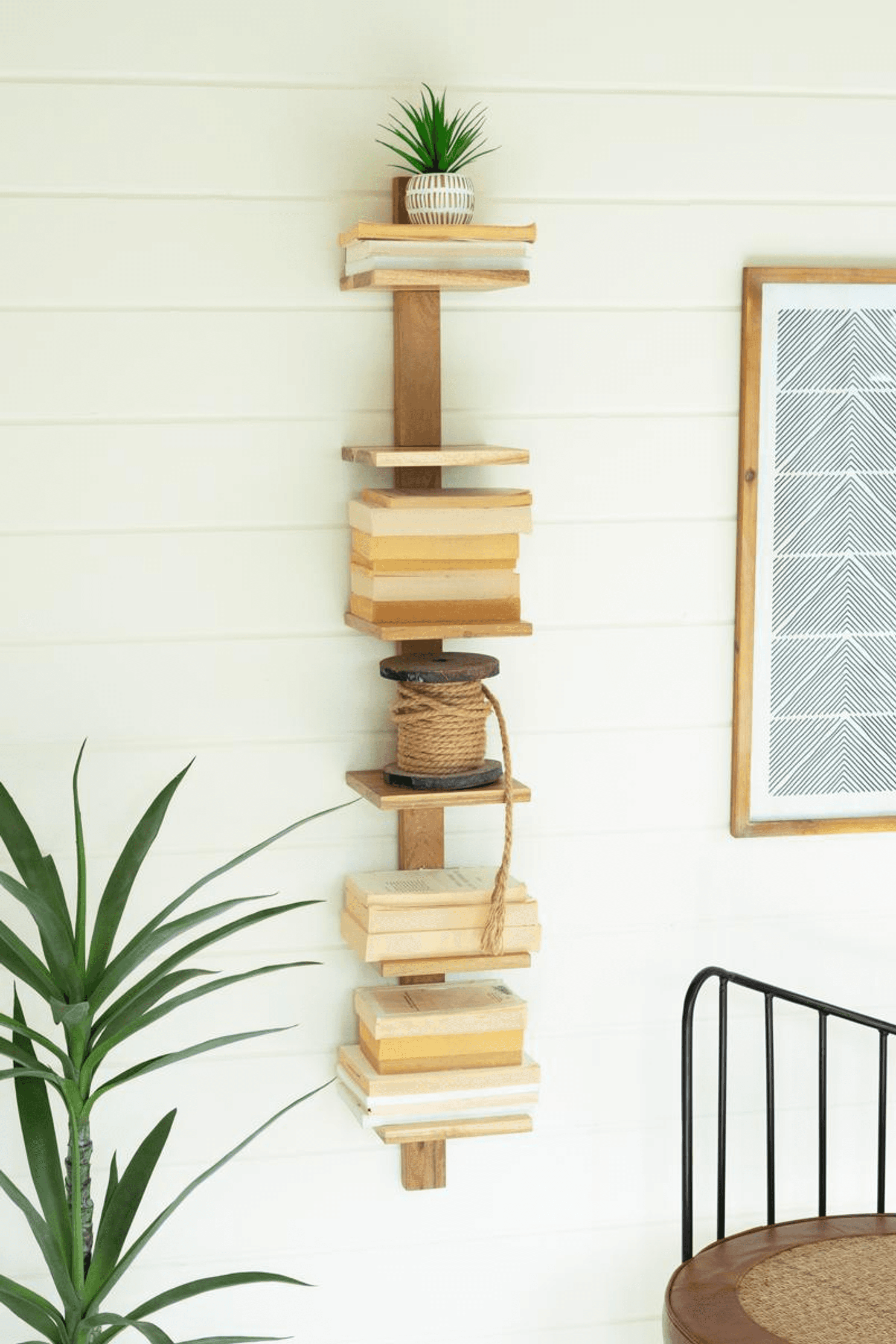 ACACIA WOOD SIX TIERED VERTICAL SHELF - Brown / 1 - Home Decor