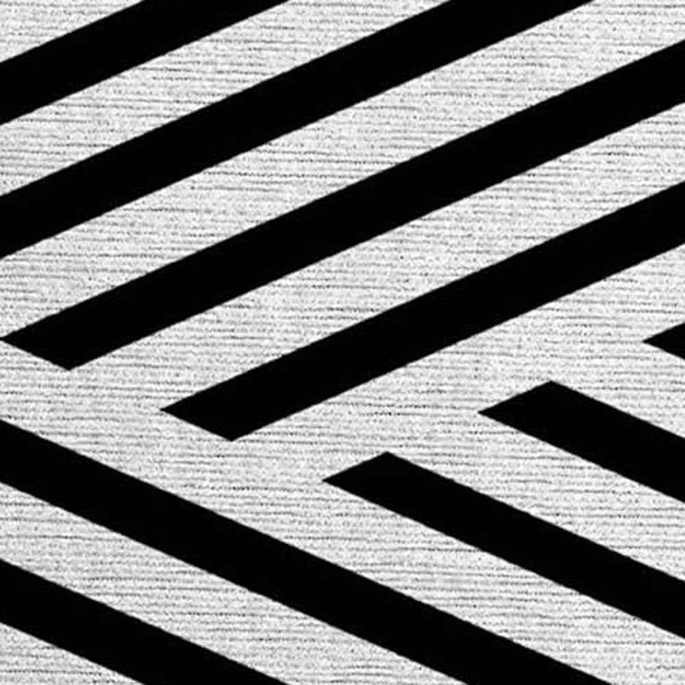 2' X 3' Black and White Geometric Washable Non Skid Indoor Outdoor Area Rug