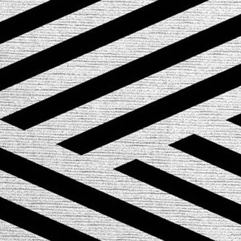 2' X 3' Black and White Geometric Washable Non Skid Indoor Outdoor Area Rug