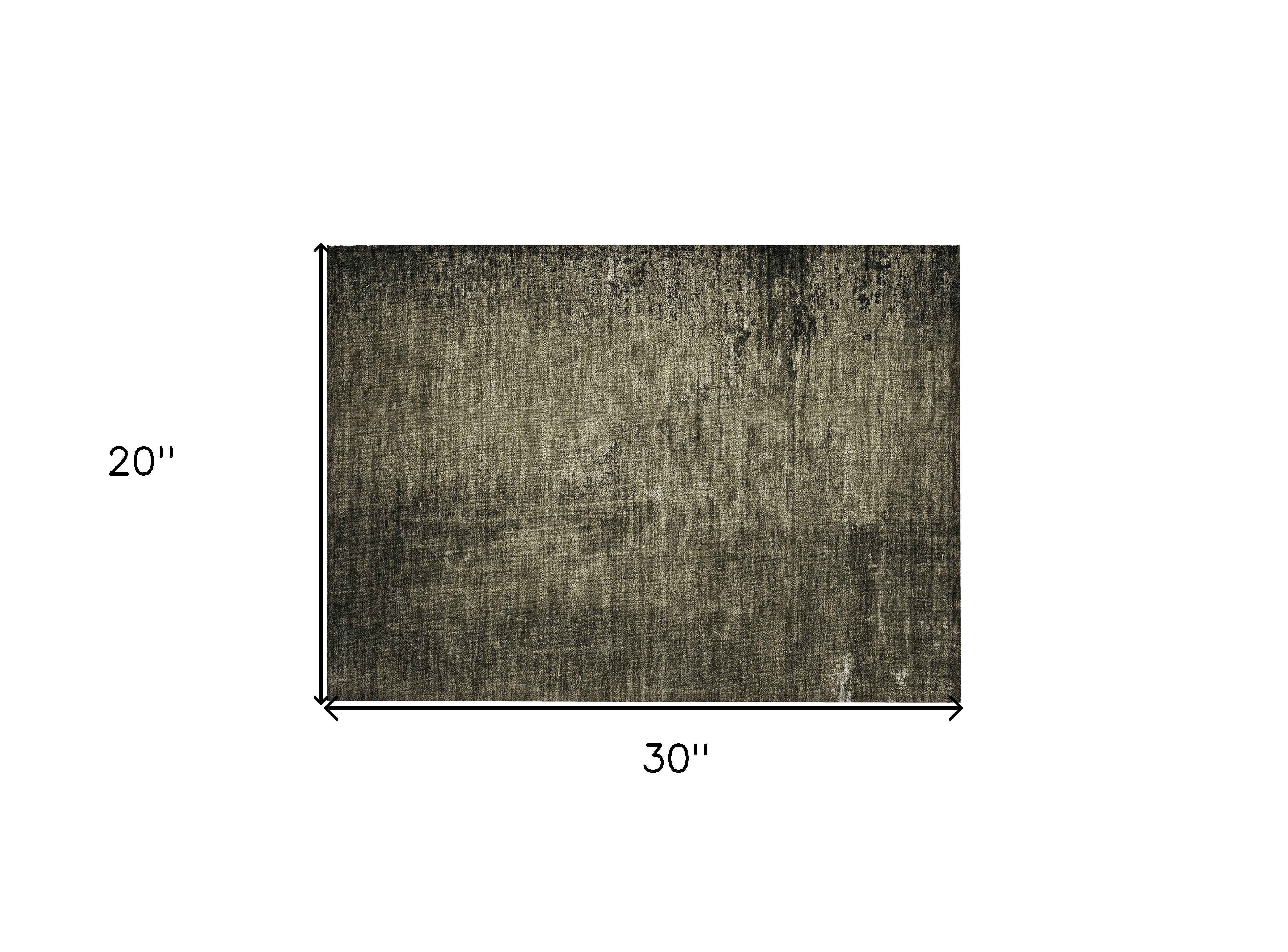 2' X 3' Gray Abstract Washable Non Skid Indoor Outdoor Area Rug