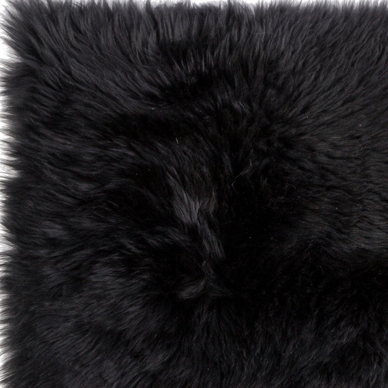 17" X 17" Black Sheepskin Solid Color Chair Pad - Kitchen & Dining