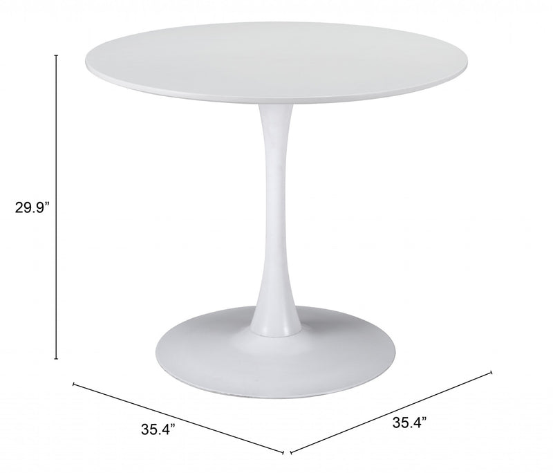 35" Steel Pedestal Base Dining Table - Kitchen & Dining