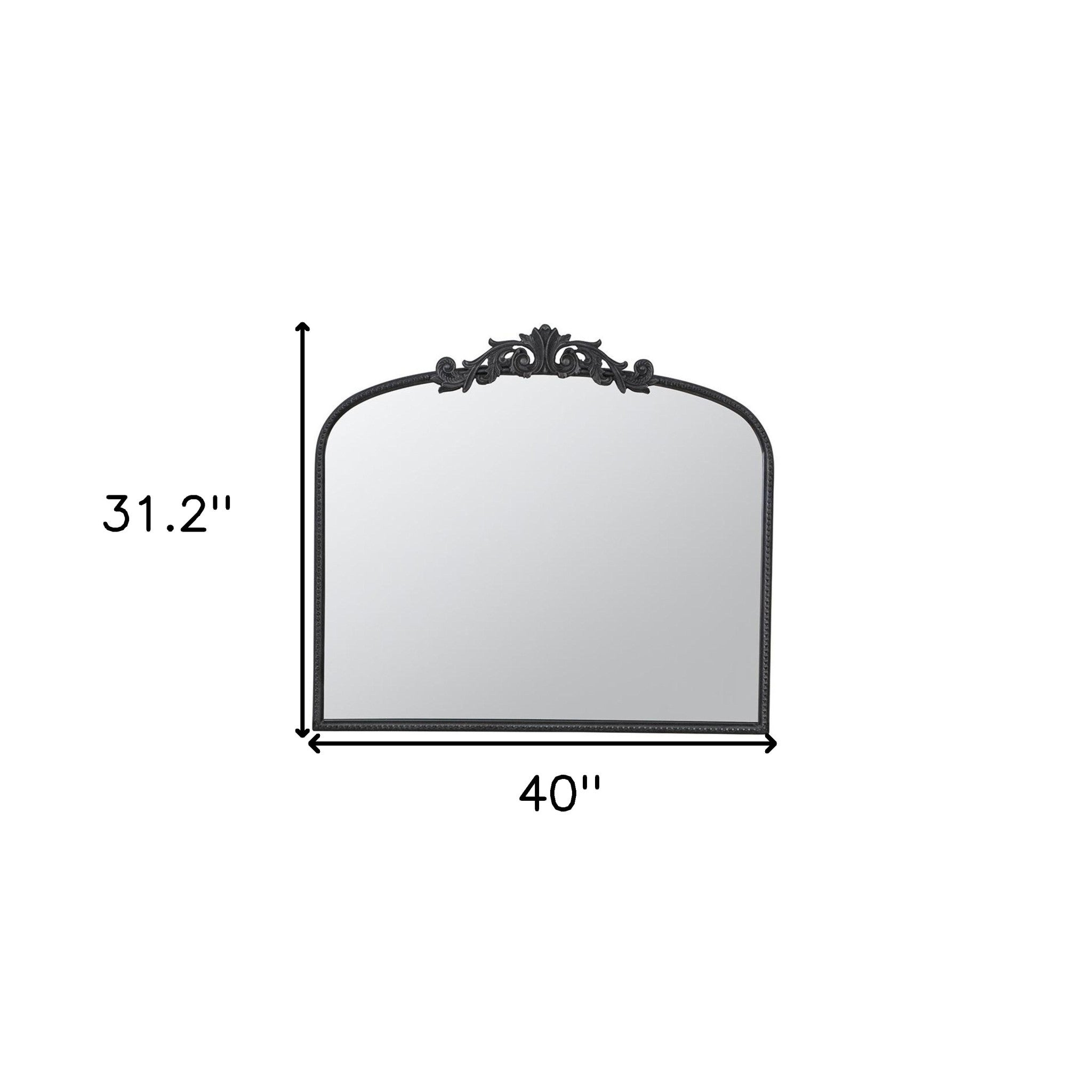 31" Black Arch Iron Framed Accent Mirror - Bed & Bath