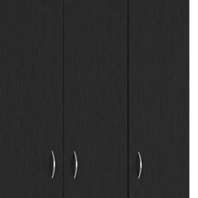 71" Black Manufactured Wood Two Drawer Combo Dresser