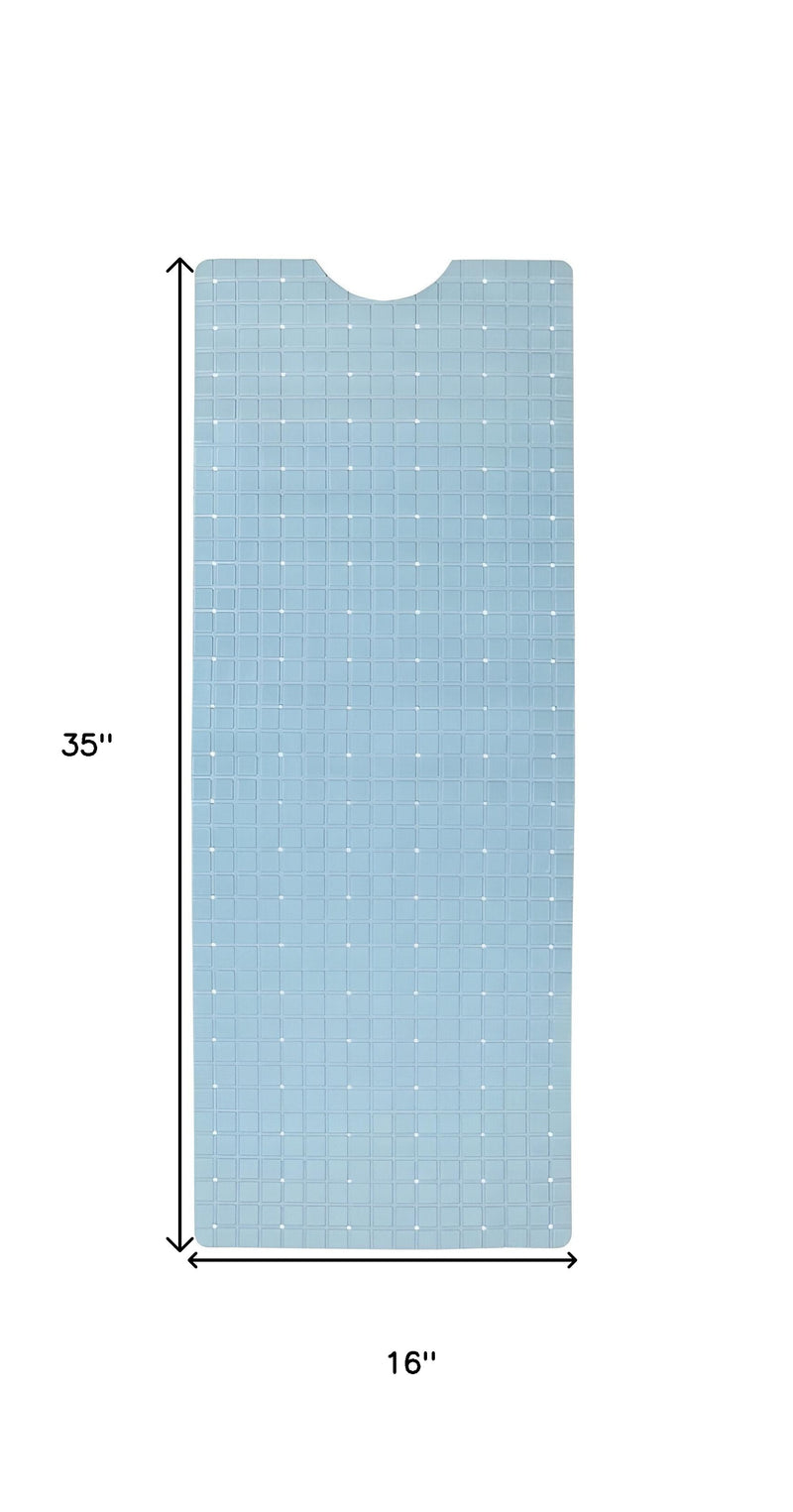 40" Light Blue Geometric Tiles Non Slip Bathtub Mat - Bed & Bath