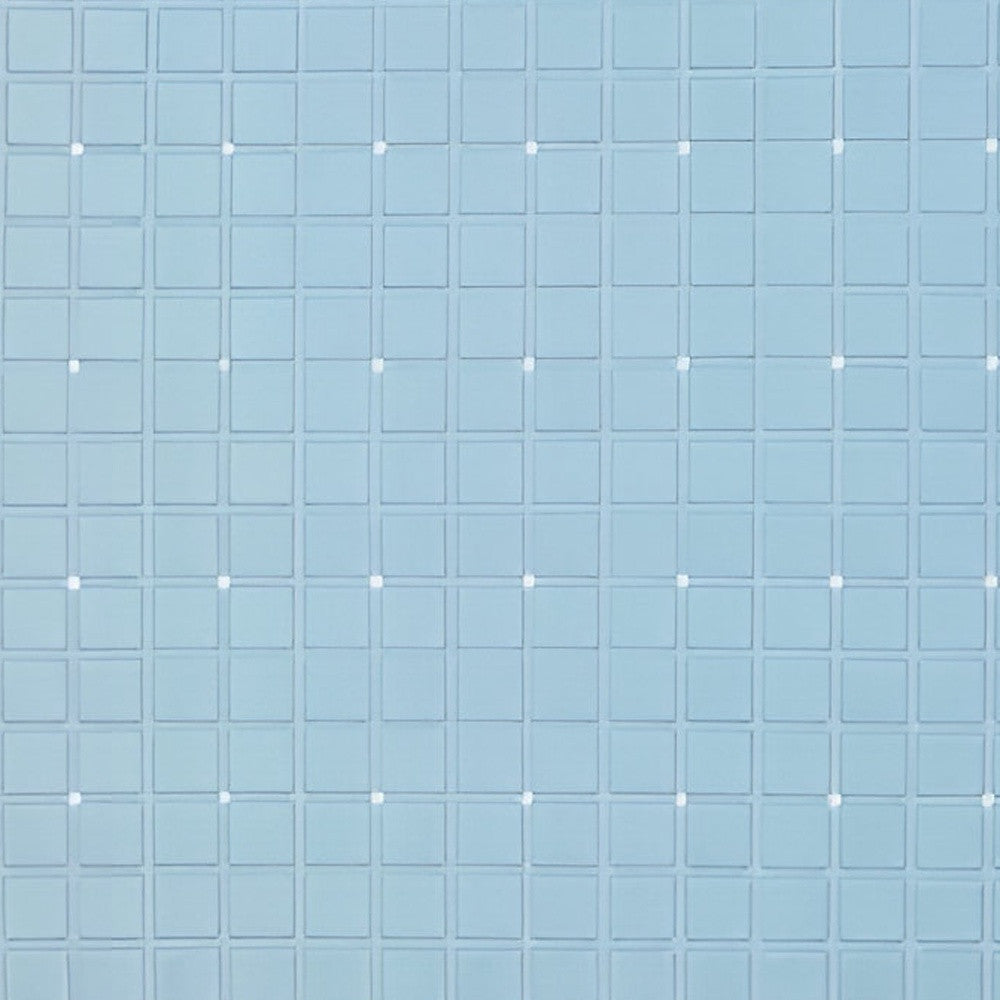 40" Light Blue Geometric Tiles Non Slip Bathtub Mat - Bed & Bath