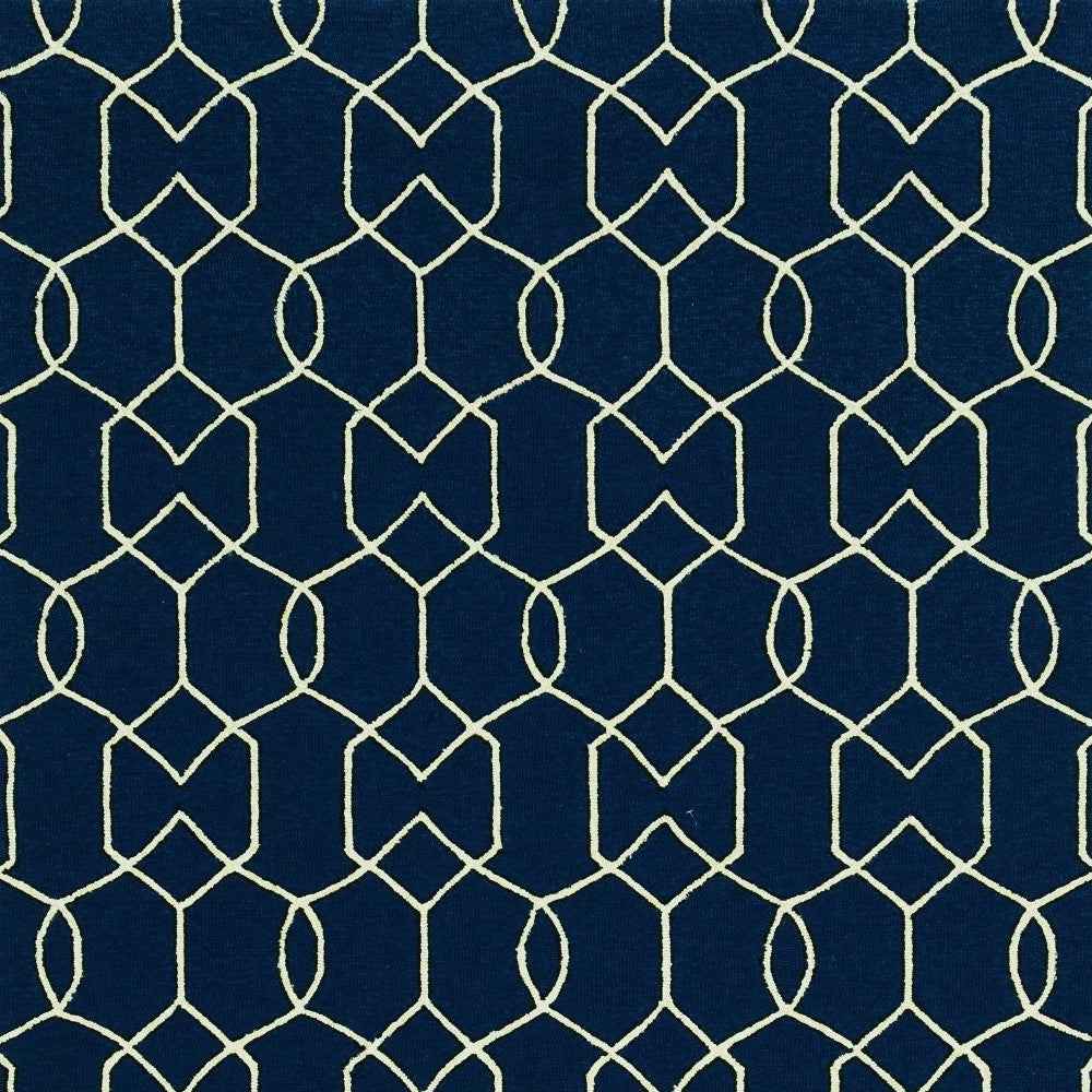 8' X 11' Navy Blue Moroccan Indoor Outdoor Area Rug