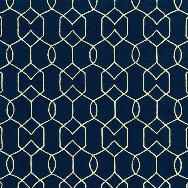 8' X 11' Navy Blue Moroccan Indoor Outdoor Area Rug