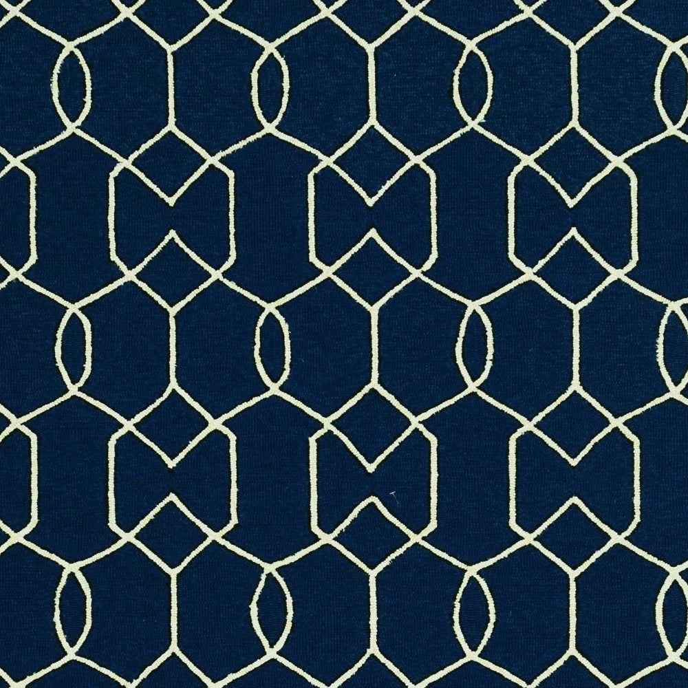 8' X 11' Navy Blue Moroccan Indoor Outdoor Area Rug