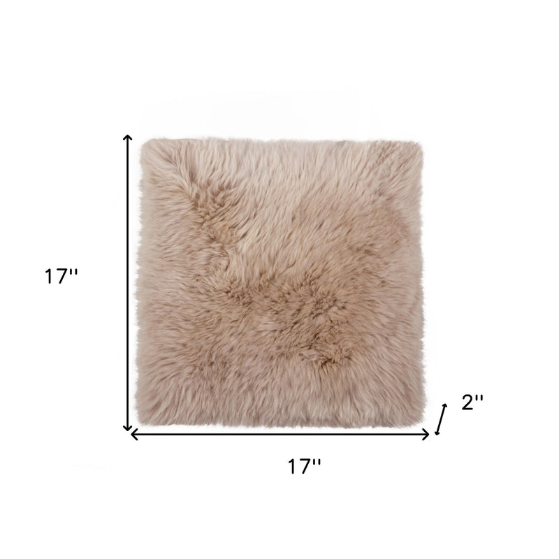 17" X 17" Taupe New Zealand Sheepskin Dining Chair Pad - Kitchen & Dining