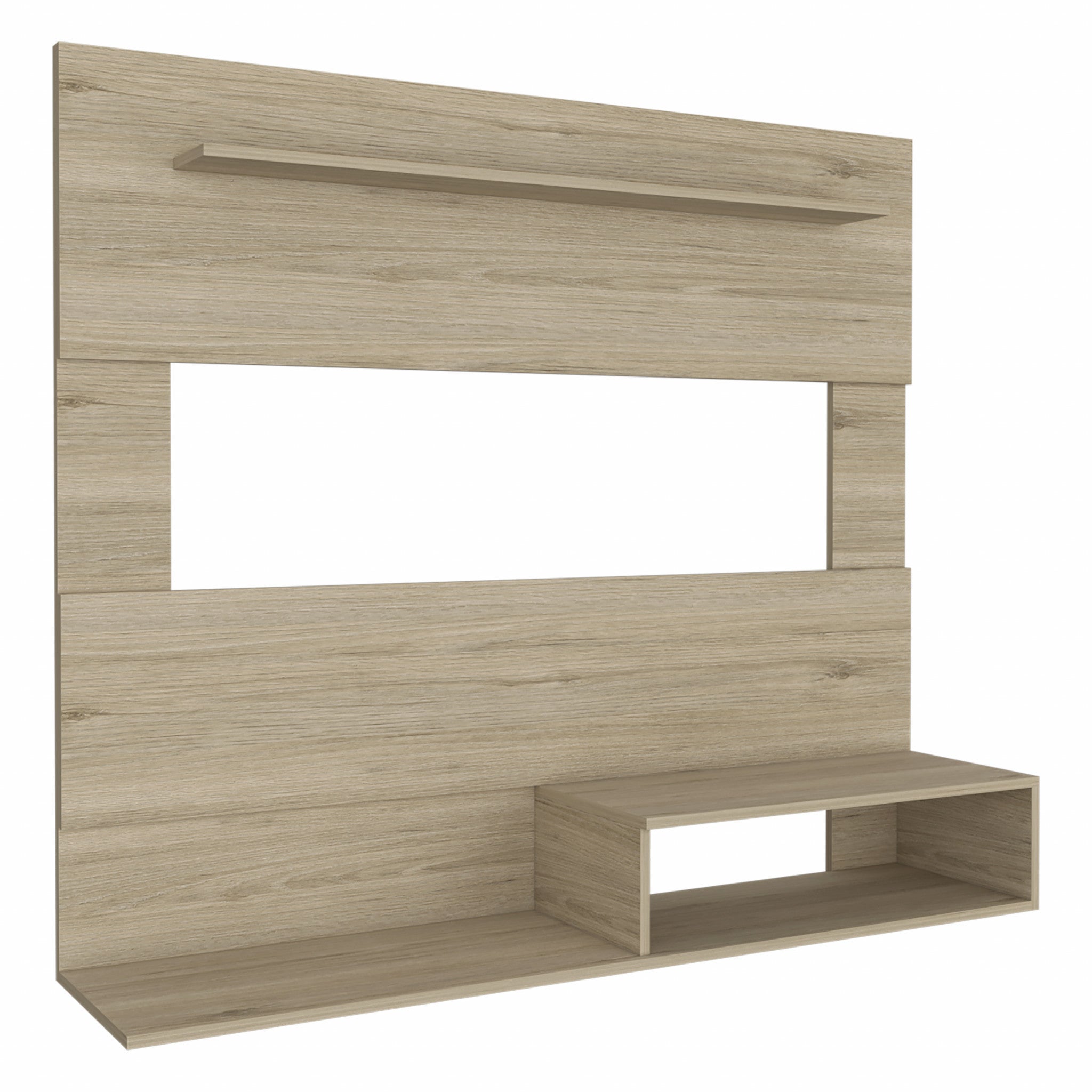 55" Light Pine Open Shelving Entertainment Center - Living Room
