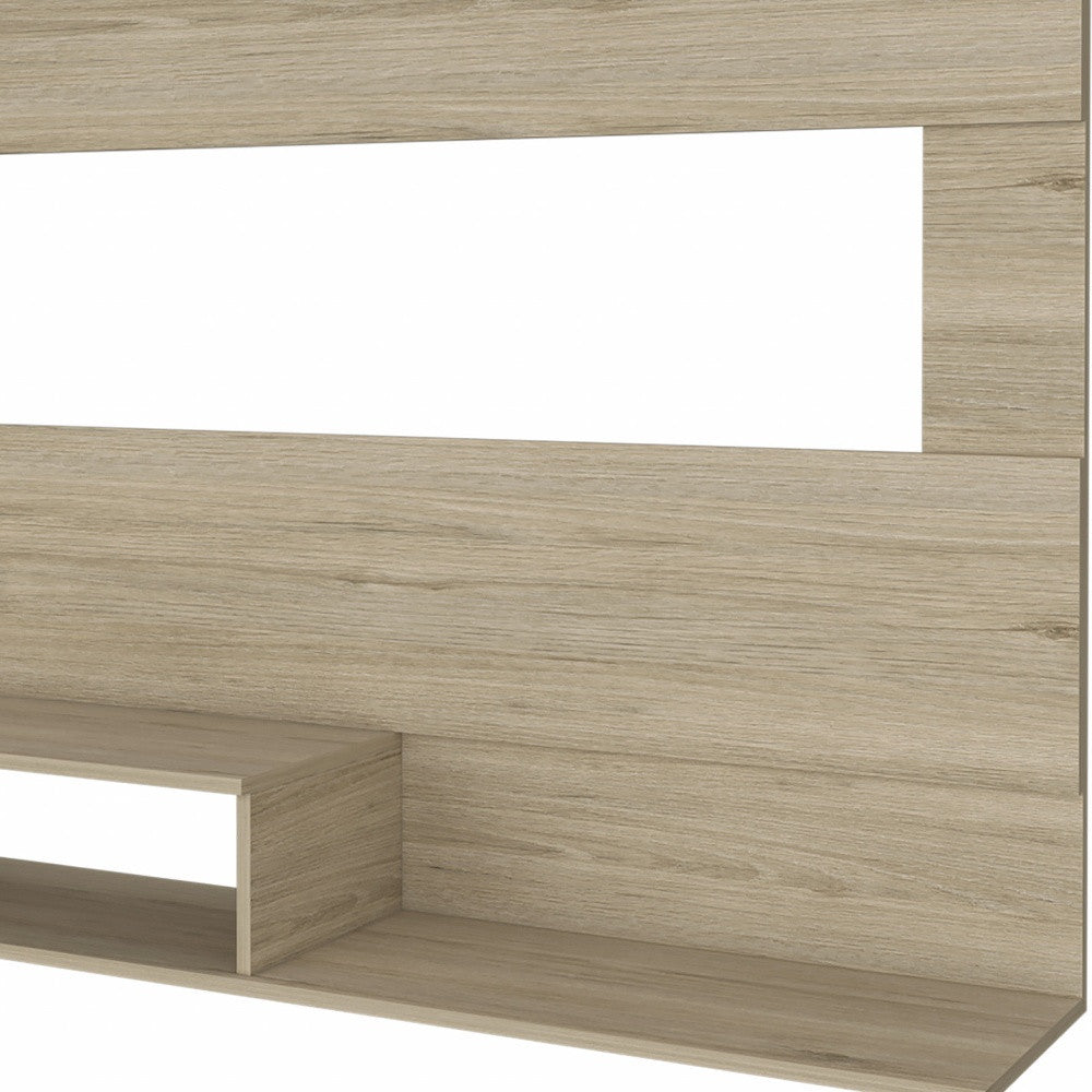55" Light Pine Open Shelving Entertainment Center - Living Room