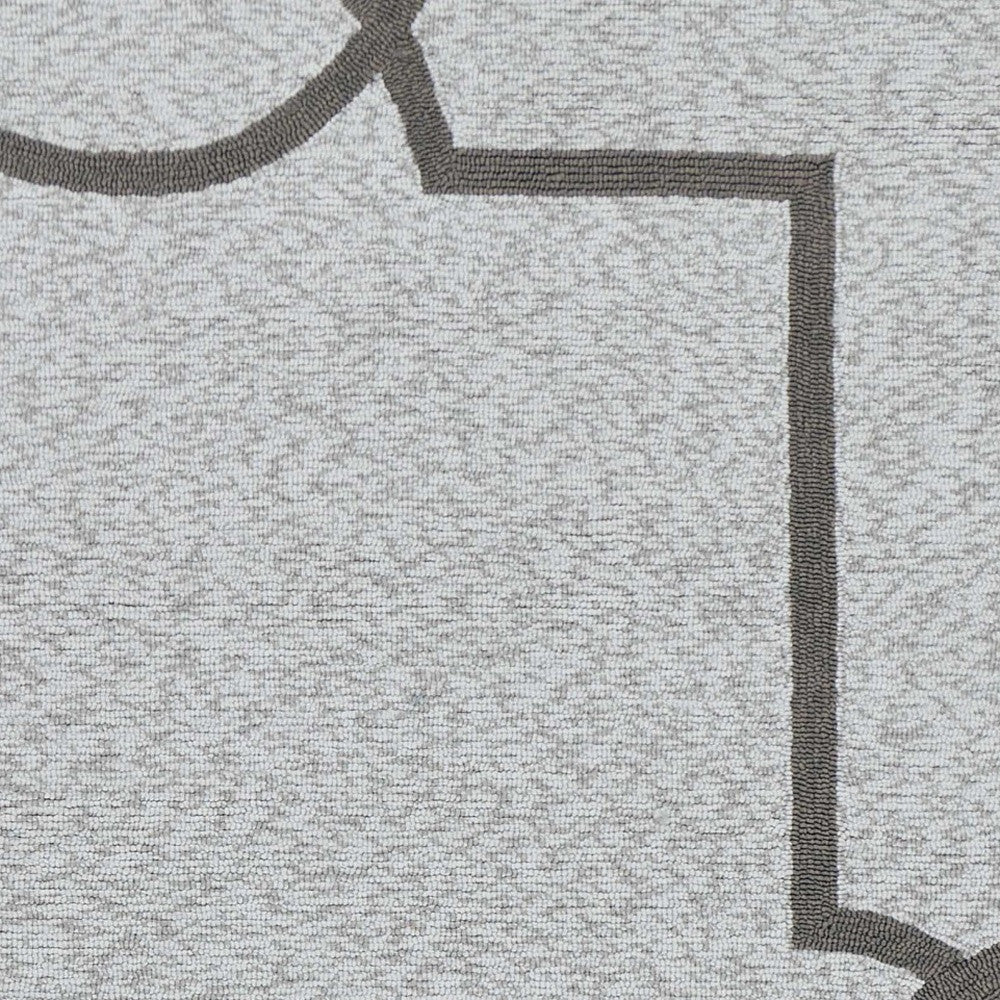 5' X 7' Ivory And Brown Geometric Handmade Indoor Outdoor Area Rug - Outdoor