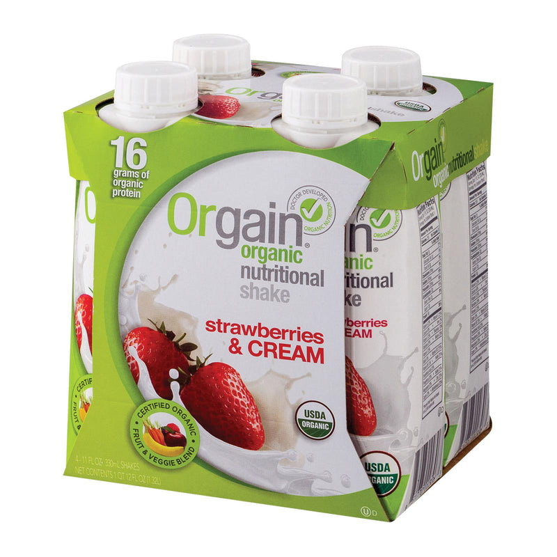 Orgain Nut Shake - Organic - Strawberry & Cream - Case Of 3 - 4/11 Fl Oz - GreatEagleInc
