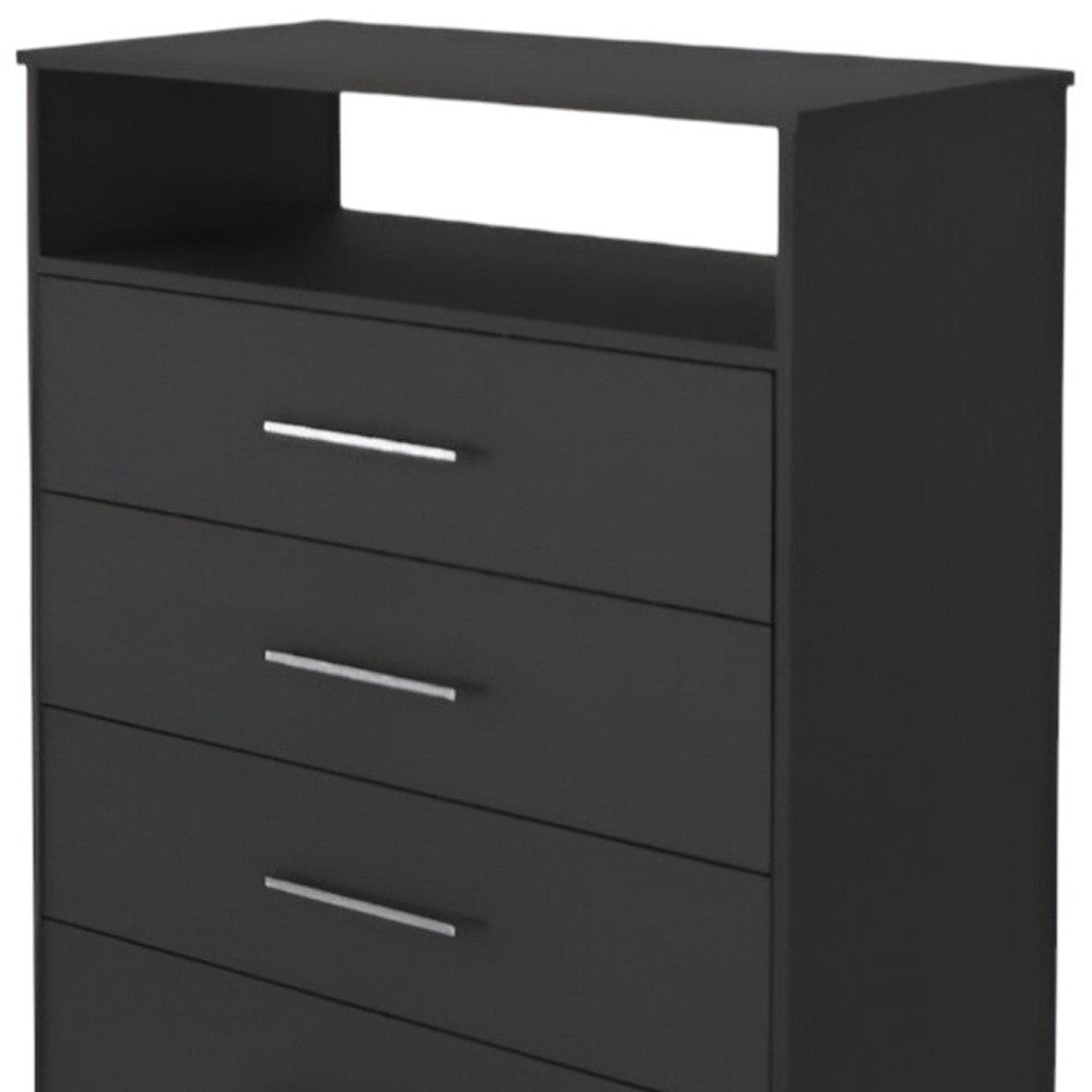 31" Black Four Drawer Vertical Dresser