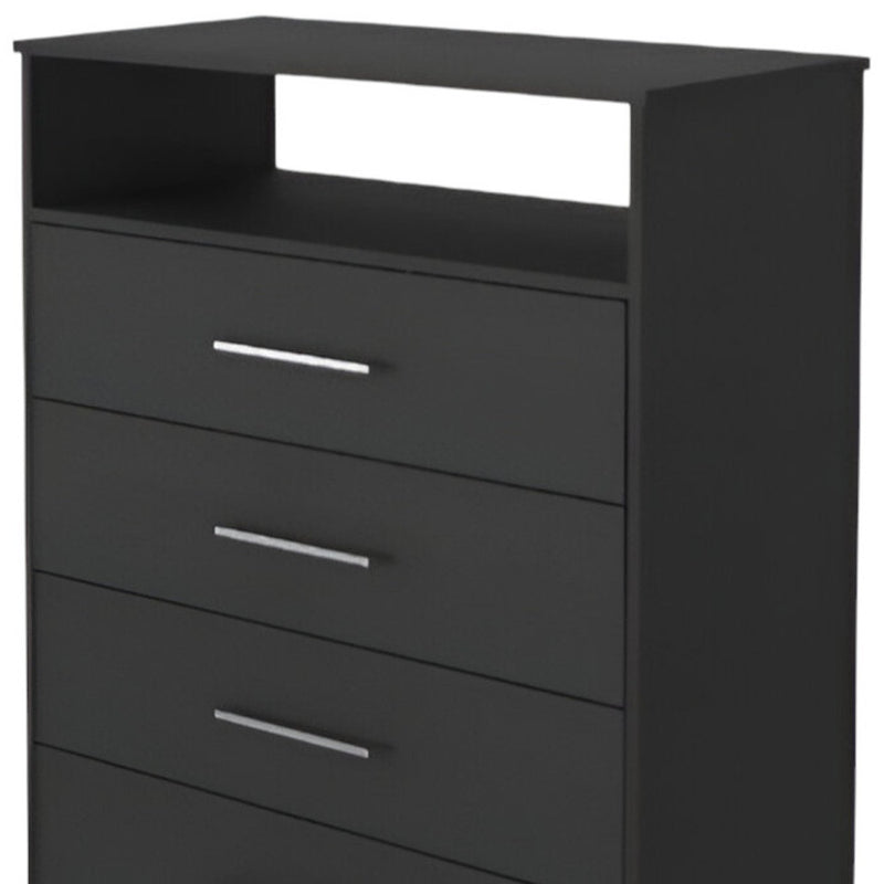 31" Black Four Drawer Vertical Dresser