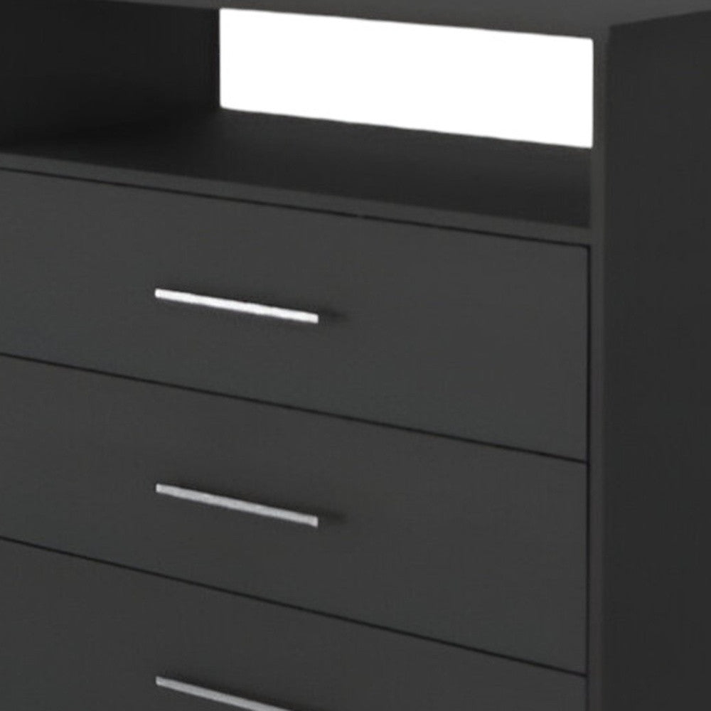 31" Black Four Drawer Vertical Dresser