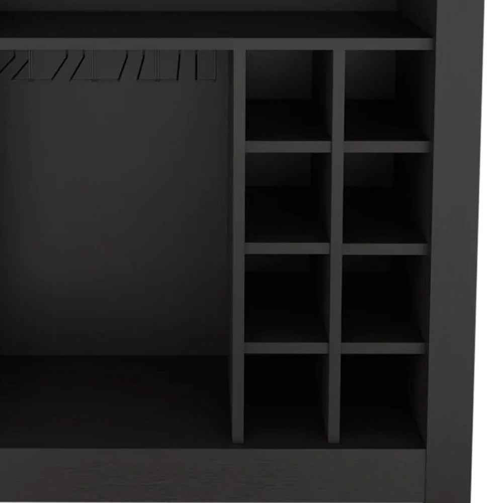 Black Bar Cart With Wine Storage