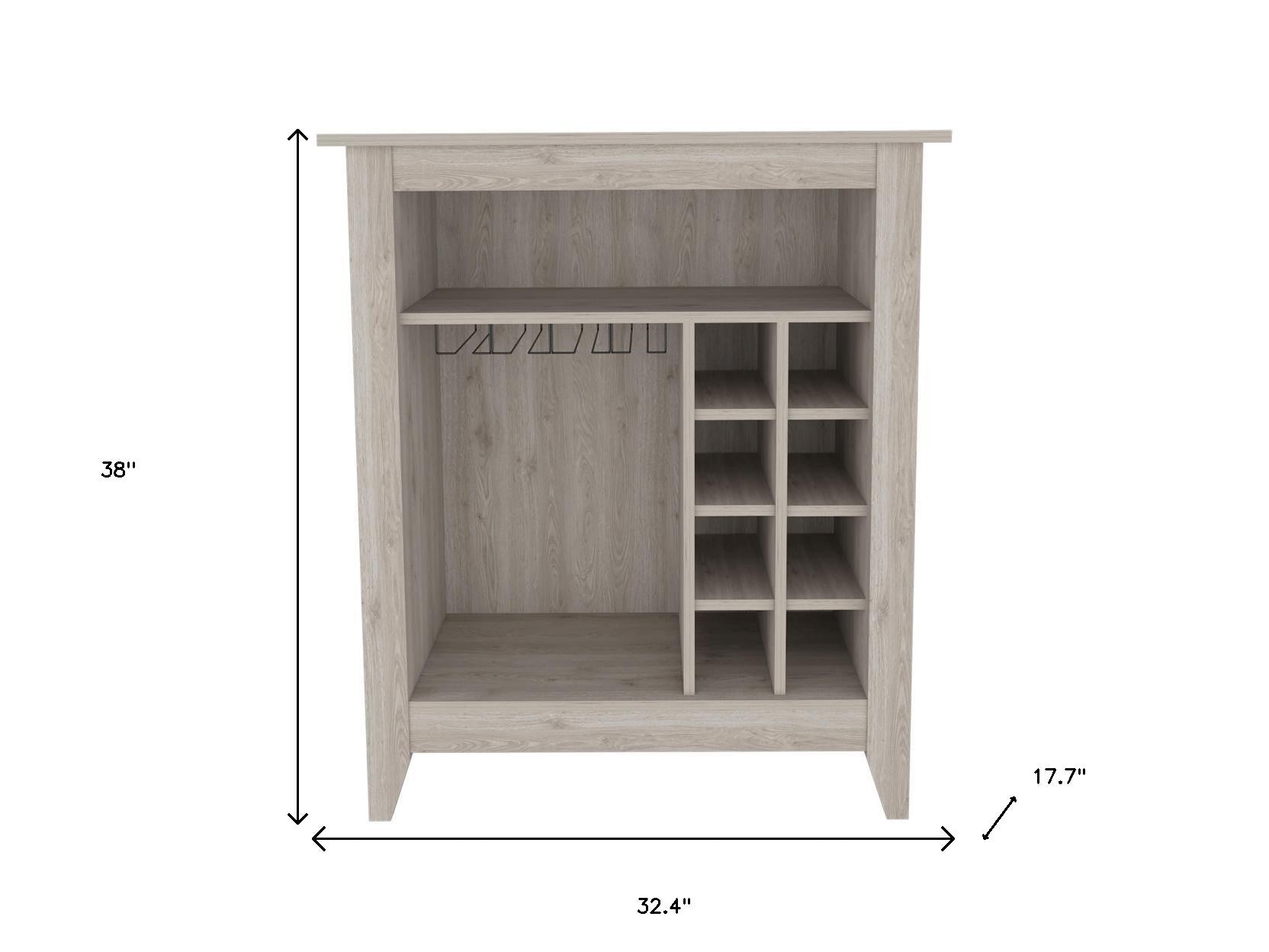 Light Gray Bar Cart With Wine Storage - Kitchen & Dining