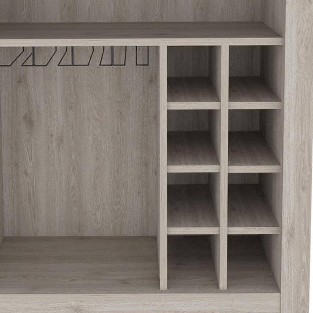 Light Gray Bar Cart With Wine Storage - Kitchen & Dining