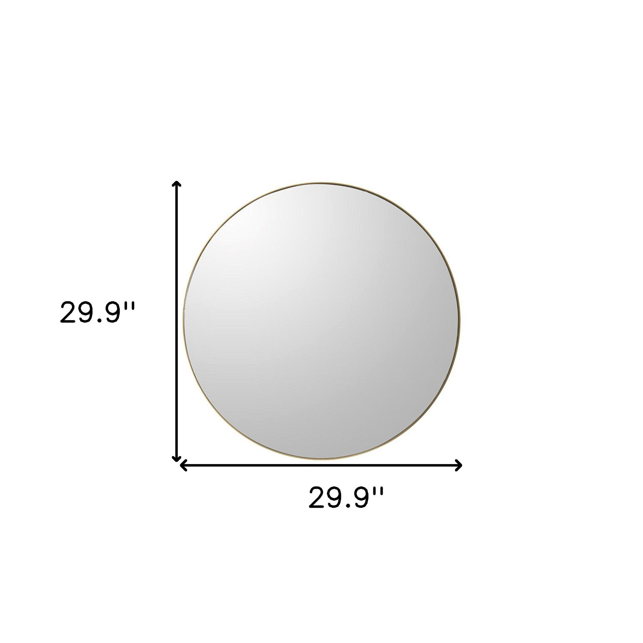 30" Gold Round Wood Framed Accent Mirror - Bed & Bath