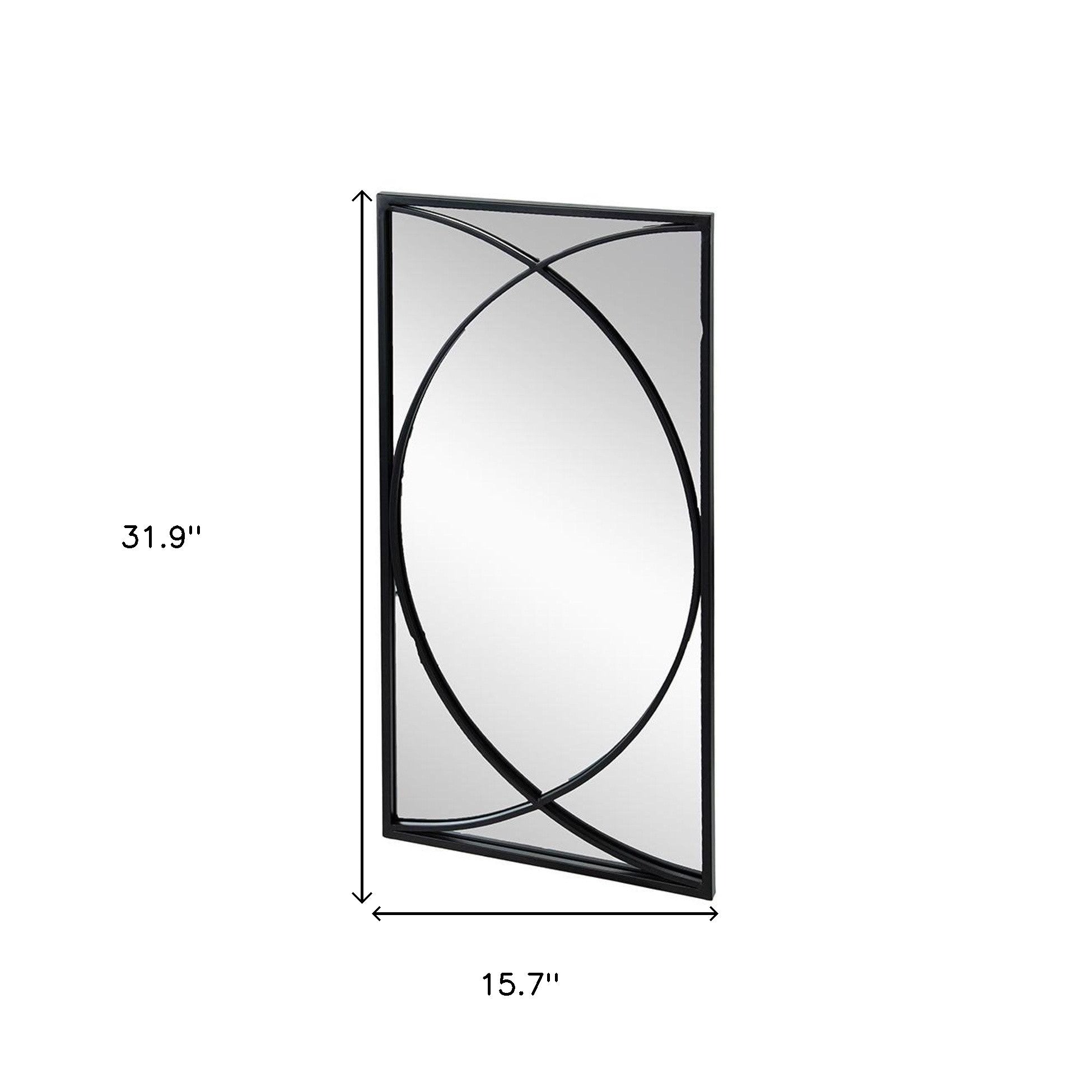 Set of Three Black Iron Framed Accent Mirror - Bed & Bath